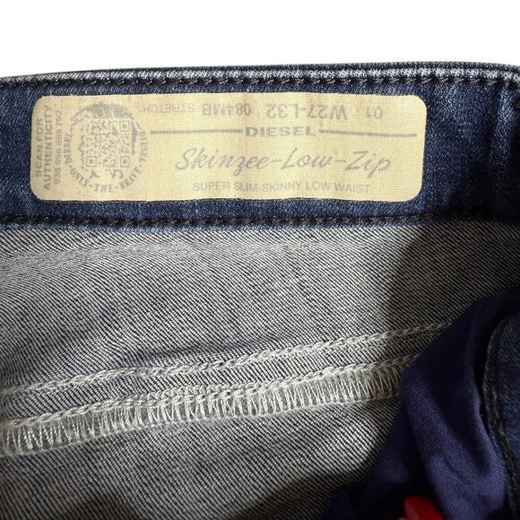DIESEL  Skinzee-Low-Zip Jeans 084MB  sz 27 L29 - Picture 6 of 12